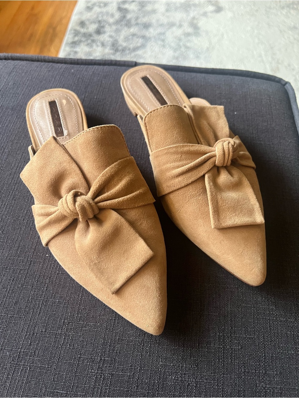 Tahari Pandora Suede Bow Mules